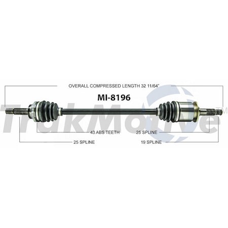 Surtrack Axle Cv Axle Shaft, Mi-8196 MI-8196